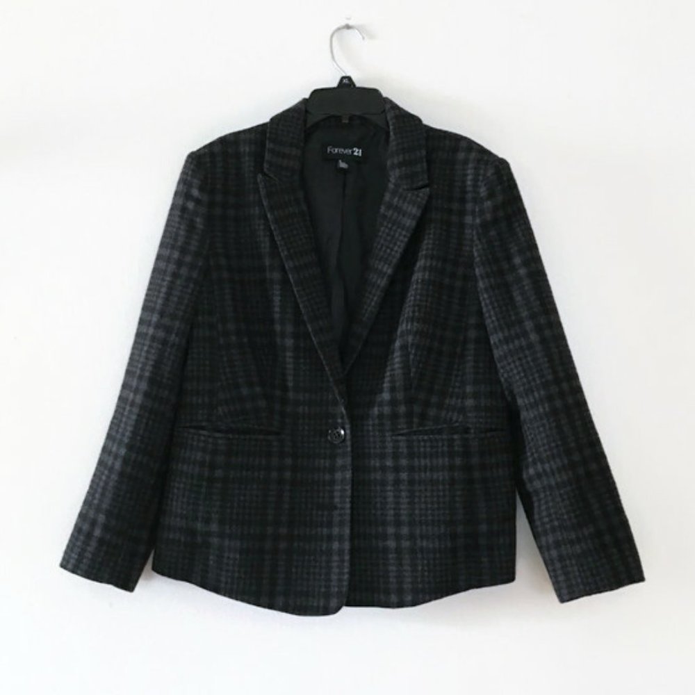 Checkered Coat, Jacket, Buttoned Blazer - image 1